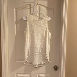 C est 1946 Lace top. Off white. Large. Sleeveless 62% cotton 35% Nylon 3% other